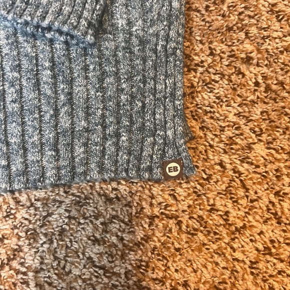 Eddie Bauer Womens Mock Neck Sweater Ribbed Knit Blue Gray‎ Medium - Picture 2 of 7